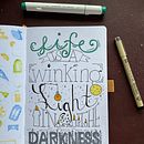 Mein Abschlussprojekt für den Kurs: Kreative Doodles und Handlettering für Anfänger. Ilustração tradicional, Lettering, Desenho, H, e Lettering projeto de Sophie Zimmermann - 11.07.2024