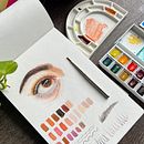 Mi proyecto del curso: Dibujos con acuarela: cómo pintar ojos expresivos. Un proyecto de Bellas Artes, Pintura, Pintura a la acuarela y Dibujo de Retrato de Angelica Angulo Castellar - 19.07.2024