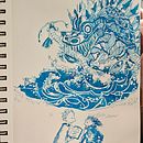 Inky sea monster. Desenho projeto de karinargh - 31.07.2024
