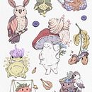 Research: Illustration of Adorable Characters Inspired by Nature. Projekt z dziedziny Projektowanie postaci,  R, sunek, Ilustracja c, frowa, R, sunek c i frow użytkownika mila_f - 31.07.2024