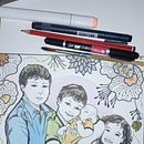 Mi proyecto del curso: Ilustración con técnicas manuales de rayado y dripping. Un projet de Conception de personnages, Beaux Arts, Peinture, Aquarelle, Dessin de portrait , et Dessin artistique de Mariel de Roia - 31.07.2024