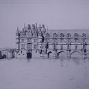 Château de Chenonceau, France.  . % nicolasamauger_1 tarafından hazırlanan Kalem Çizimi, Çizim, Sanatsal Çizim, Mimari İllüstras, Ve on projesi - 07.05.2024