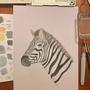 Cebra Ein Projekt aus dem Bereich Aquarellmalerei von CatitArt - 02.08.2024