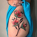 Pink & teal neotrad tattoo. Projekt z dziedziny Projektowanie tatuaż użytkownika iasmimkali - 04.08.2024