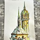 Mein Abschlussprojekt für den Kurs: Expressive Architekturskizzen mit Markern. Un proyecto de Bocetado, Dibujo, Ilustración arquitectónica, Sketchbook e Ilustración con tinta de Julie Boehm - 04.08.2024