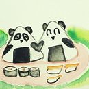 Meu projeto do curso: Ilustração em aquarela com influência japonesa - O PANDA ONIGIRI  . Ilustrasi tradisional, Menggambar, Dan Lukisan Cat Air proyek oleh carolinesuzuki - 08.05.2024