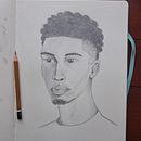 My project for course: Graphite Line Drawing for Portrait Sketchbooking. Un projet de Beaux Arts, Esquisse , Dessin, Dessin de portrait , et Carnet de croquis de Vedra - 10.08.2024