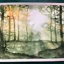 Dreamy watercolour landscape. Een project van Schilderij van genevievebrodeur4343 - 13.08.2024