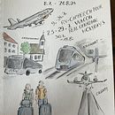 Mein Abschlussprojekt für den Kurs: Reisetagebuch: Illustration mit Mischtechniken. Projekt z dziedziny  R, sunek, Malowanie akwarelą, Sketchbook,  R, sunek atramentem, R i sowanie kredkami użytkownika info_034814 - 25.08.2024