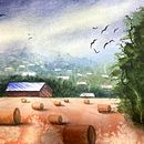 My project for course: Watercolor Landscapes: Experimental Tools and Techniques . Arte plastice, Pictura și Pictură în acuarelă de Alex Vasilyeva - 08.25.2024