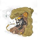 Mi proyecto del curso: Ilustración de personajes mitológicos. "El Pombero. Los dos lados del espiritu del bosque.". Een project van Ontwerp van personages,  Schetsen y Aquarelschilderen van Arq. Iris Cristal Guerrero García - 26.08.2024