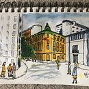 Recent sketching and colouring prior to courses. . Projekt z dziedziny Trad, c, jna ilustracja,  Architektura, Sketching, Sketchbook,  R, sunek atramentem,  R, sunek i Malowanie akwarelą użytkownika Nigel Crooks - 27.08.2024