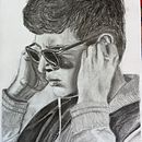 My project for course: Artistic Charcoal Portraiture, Baby Driver  Ein Projekt aus dem Bereich Traditionelle Illustration, Bildende Künste, Zeichnung, Porträtzeichnung, Realistische Zeichnung und Artistische Zeichnung von rosifg9421 - 28.08.2024