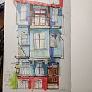 My project for course: Expressive Architectural Sketching with Colored Markers. Un proyecto de Bocetado, Dibujo, Ilustración arquitectónica, Sketchbook e Ilustración con tinta de avciaylin03 - 31.08.2024