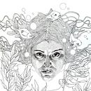 Mój projekt z kursu: Portrety tuszem z użyciem linii i kropek. Een project van Tekening met potlood,  Tekening, Realistische tekening, Anatomisch tekenen y  Illustratie met inkt van Agnieszka Górka - 01.09.2024