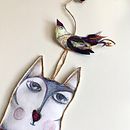 Katze mit vogel. Un proyecto de Collage de karinhoffmeister - 05.09.2024