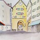 Mein Abschlussprojekt für den Kurs: Obertor Ein Projekt aus dem Bereich Zeichnung, Aquarellmalerei, Architektonische Illustration, Sketchbook, Illustration mit Tinte und Skizzenentwurf von Jon Bickel - 08.09.2024