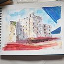 Mi proyecto del curso: Dibujo arquitectónico con acuarela y tinta. Desenho, Pintura em aquarela, Ilustração arquitetônica, Sketchbook, Ilustração com tinta, e Esboçado projeto de Maria Jimenez - 11.09.2024