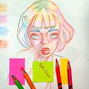 Mi proyecto del curso: Dibujo de retratos llamativos con lápices de colores. Colored Pencil Drawing, Drawing, Portrait Drawing, and Sketchbook project by kiarangie12 - 09.30.2024
