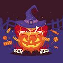 Halloween 23 Casa Joven. Design, Graphic Design, and Vector Illustration project by Artídoto Estudio - 10.07.2024