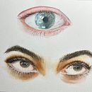 My project for course: Watercolor Drawings: How to Paint Expressive Eyes. Projekt z dziedziny  Sztuki piękne,  Malarstwo, Portret i Malowanie akwarelą użytkownika Jiena - 12.10.2024