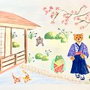 Mi proyecto del curso: Ilustración en acuarela con influencia japonesa. Drawing, Traditional illustration, and Watercolor Painting project by Fabiola Hernandez - 10.13.2024