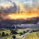 imaginary sunset skies Ein Projekt aus dem Bereich Aquarellmalerei von Ola Gustafsson - 15.10.2024