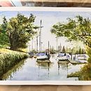 Mi proyecto del curso: Pintura en acuarela de paisajes marinos Ein Projekt aus dem Bereich Naturalistische Illustration, Malerei und Aquarellmalerei von maryons - 27.10.2024