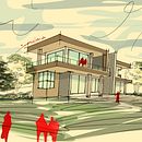 My project for course: Architectural Sketch with Morpholio Trace App. Een project van  Architecturale illustratie, Architectuur, Digitale architectuur, Architecturale visualisatie, Interieurontwerp y Ruimtelijk ontwerp van rawan_hussein92 - 28.10.2024