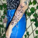 Mi proyecto del curso: Tatuaje botánico con puntillismo. Een project van  Tatoeageontwerp, Traditionele illustratie y  Botanische illustratie van Oscar Cerquera - 08.11.2024