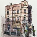 Mein Abschlussprojekt für den Kurs: Architektonische Zeichnung mit Aquarell und Tinte. Projekt z dziedziny  R, sunek, Malowanie akwarelą,  R, sunek architektoniczn, Sketchbook,  R, sunek atramentem i Sketching użytkownika Stephan Ringling - 09.11.2024