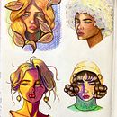 My project for course: Vibrant Portrait Drawing with Colored Pencils. Un progetto di Disegno con matite colorate, Disegno, Disegno di ritratti e Sketchbook di Aya Abdelhamid - 10.11.2024