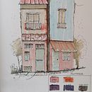 Il mio progetto del corso: Disegno architettonico espressivo con pennarelli colorati. Ilustração arquitetônica, Desenho, Ilustração com tinta, Sketchbook, e Esboçado projeto de giuseppe_m - 13.11.2024