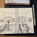 My project for course: Artistic Perspective: Interior Spaces from Your Point of View . Projekt z dziedziny  Architektura,  R, sunek, Trad, c, jna ilustracja,  R i sunek architektoniczn użytkownika Zeynep Kaya - 13.11.2024