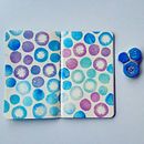 My project for course: Sketchbooking with Handmade Stamps. Projekt z dziedziny Trad, c, jna ilustracja, Pattern design, Stemple, Sketchbook i Grawerstwo użytkownika hasselbrooklyn - 15.11.2024