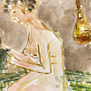 Mi proyecto del curso: Reinterpretando obras de Gauguin en watercolor. Design, Ilustração tradicional, Artes plásticas, Pintura, Criatividade, Criatividade para crianças, e Sketchbook projeto de Laura Galeano - 12.10.2024