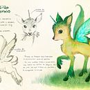 Mi proyecto del curso: Cervatillo-unicornio. Character Design, Drawing, Painting, Pencil Drawing, and Watercolor Painting project by Brenda Di Tocco - 11.21.2024