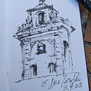A quick sketch of a facade of a monastery in Galicia, Spain. Ein Projekt aus dem Bereich Architektonische Illustration von delrosario - 02.03.2023