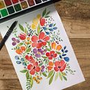 Meu projeto do curso: Padrões florais vibrantes com aquarela. Un projet de Illustration traditionnelle, Illustration botanique, Création de motifs , et Aquarelle de Margarethe Gair - 27.11.2024
