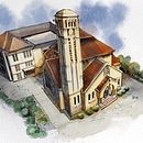 Heritage Building. Architectural Illustration, Architecture, Digital Architecture, Drawing, Traditional illustration, and Spatial Design project by Andreas Handoyo - 12.05.2024