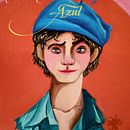 Portada "El chico del gorro azul". Fine Arts, Traditional illustration, Painting, Oil Painting, and Editorial Illustration project by Agustin Mendoza - 12.07.2024