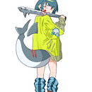 chica tiburón . Un proyecto de Diseño de personajes, Dibujo digital, Ilustración digital, Ilustración tradicional y Manga de luis antonio chavez alvarez - 11.12.2024