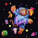 Space Monkey. Un projet de 3D, Conception de personnages 3D, Conception 3D, Modélisation 3D , et Conception de personnages de San Chris Ma - 24.12.2024