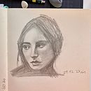 Quick portrait sketch in HB pencil. Desenho a lápis, Desenho de retrato, e Sketchbook projeto de sis - 29.12.2024