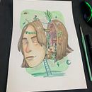 Projeto ilustração surrealista Isabelle. Een project van  Tekening,  Beeldende kunst, Traditionele illustratie, Schilderij y Aquarelschilderen van Isabelle Dutra - 31.12.2024