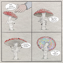Amanita muscaria. Digital Illustration, Drawing, Graphic Design, Design, Character Design, Stor, telling, and Creativit project by Lucia Victoria - 01.04.2025