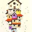 The Bird house and other sketches. Un progetto di Illustrazione architettonica, Disegno, Illustrazione con inchiostro, Sketchbook e Bozzetti di Roberto Serini - 09.01.2025