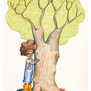 Laurel the tree hugger. Ilustração tradicional, Desenho, Stor, telling, Ilustração infantil, Desenho com lápis de cor, e Sketchbook projeto de Silvia Ianniciello - 14.01.2025