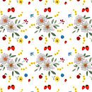 Patrón para Textil Jardín de Berries. Design de moda, Pattern Design, e Pintura em aquarela projeto de Angélica Isaza - 15.01.2025