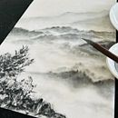 Online Sumi-e workshop "Misty Mountains". Un proyecto de Ilustración tradicional, Dibujo, Artesanía, Bellas Artes, Pintura, Pintura a la acuarela e Ilustración con tinta de Koshu (Akemi Lucas) - 16.01.2025
